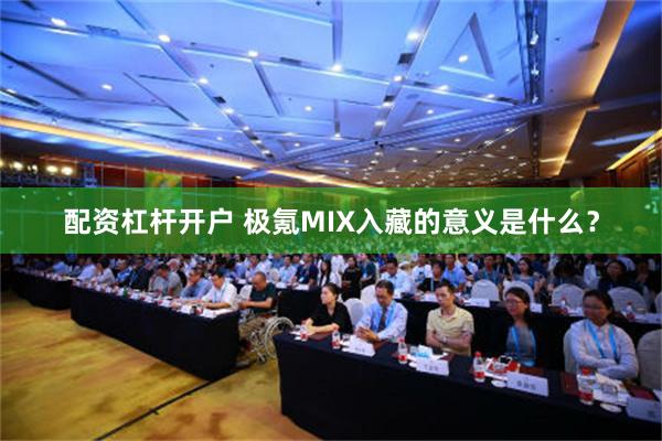 配资杠杆开户 极氪MIX入藏的意义是什么？