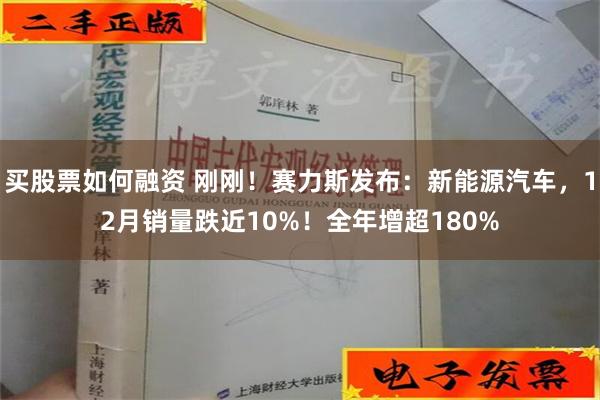 买股票如何融资 刚刚！赛力斯发布：新能源汽车，12月销量跌近10%！全年增超180%