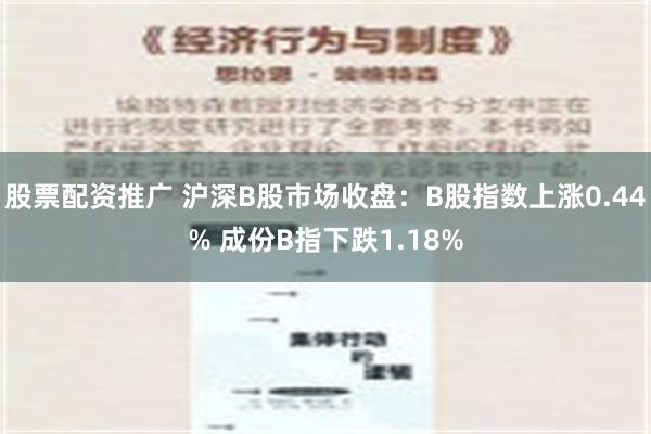 股票配资推广 沪深B股市场收盘：B股指数上涨0.44% 成份B指下跌1.18%